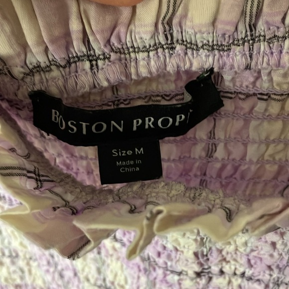 Boston Proper: Purple/White Plaid Maxi Sundress- Ruffles- M - Picture 2 of 16